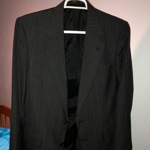 Men’s Black Stripe Suit- Worsted Wool Blend